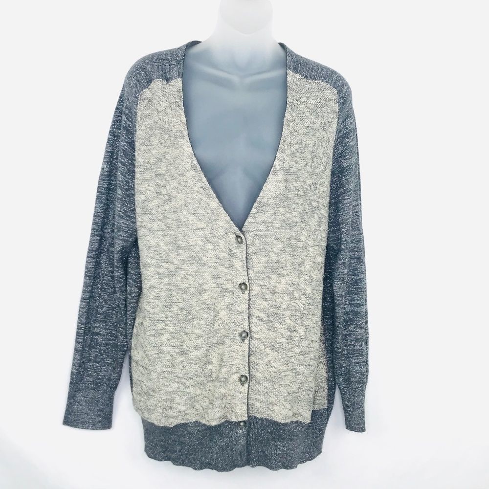 Ann Taylor Loft SIlver and Gray Cardigan
